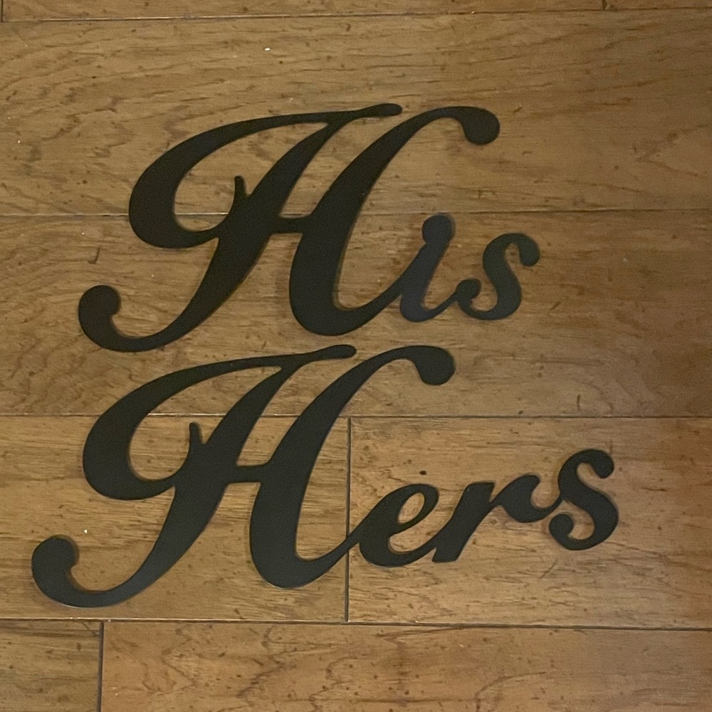 Black 'His' and 'Hers' Wall Decor